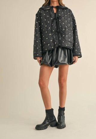Klesis - Polkadot Embroidered Quilted Jacket