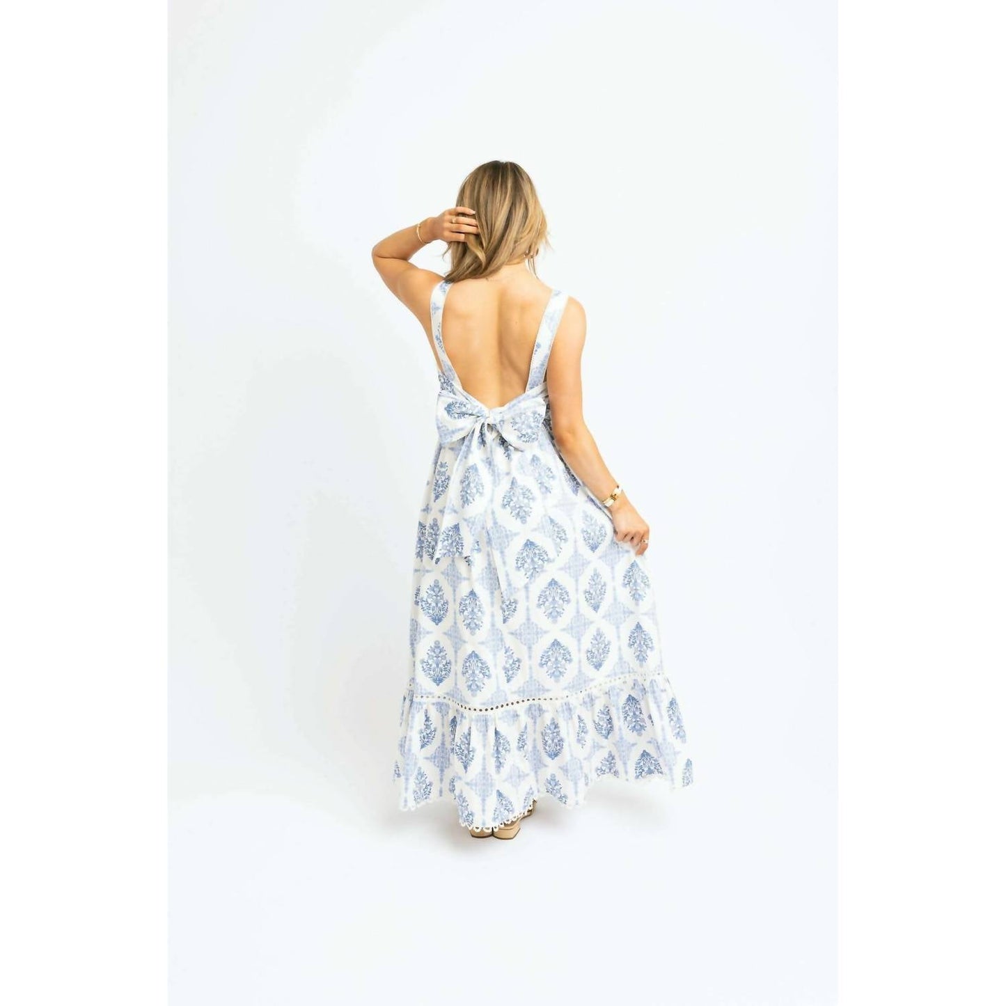 Karlie - Vintage Floral Tank Tie Maxi Dress
