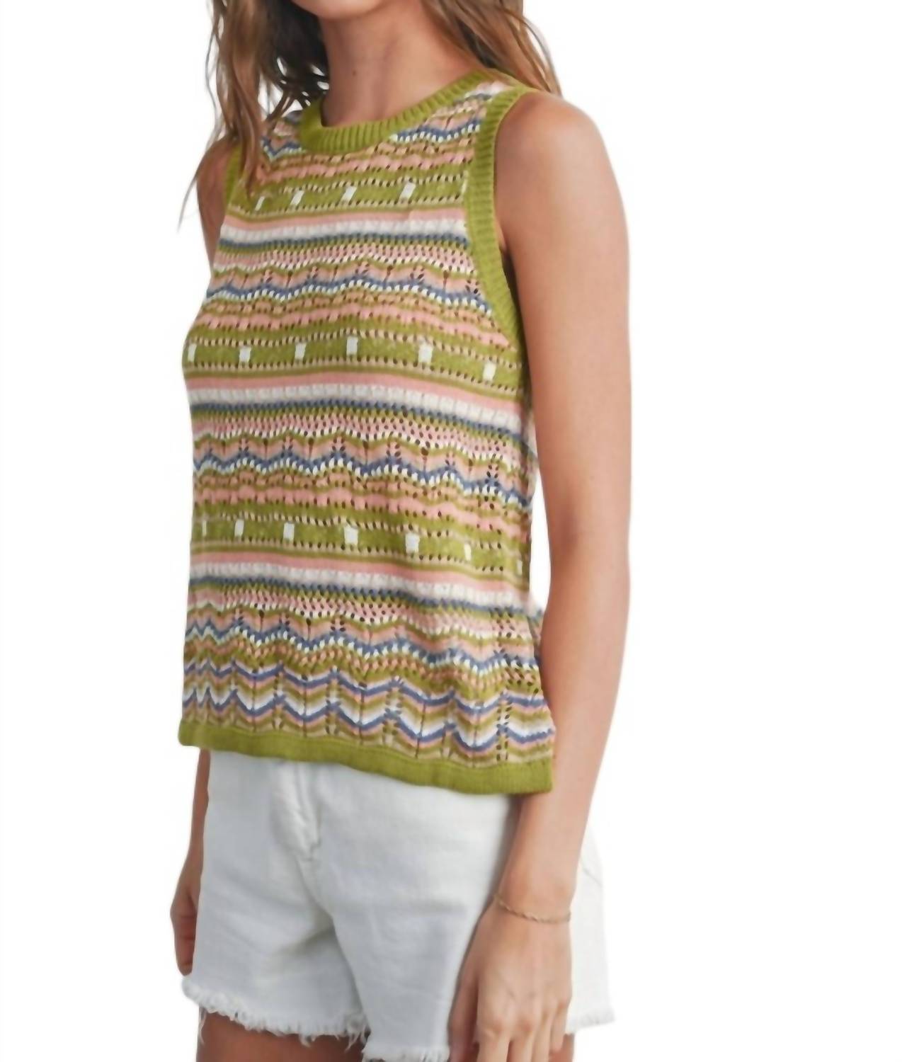 Buttermelon - Geo Pattern Knit Top