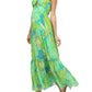 Fate - Tropical Leaf Key Hole Maxi Dress