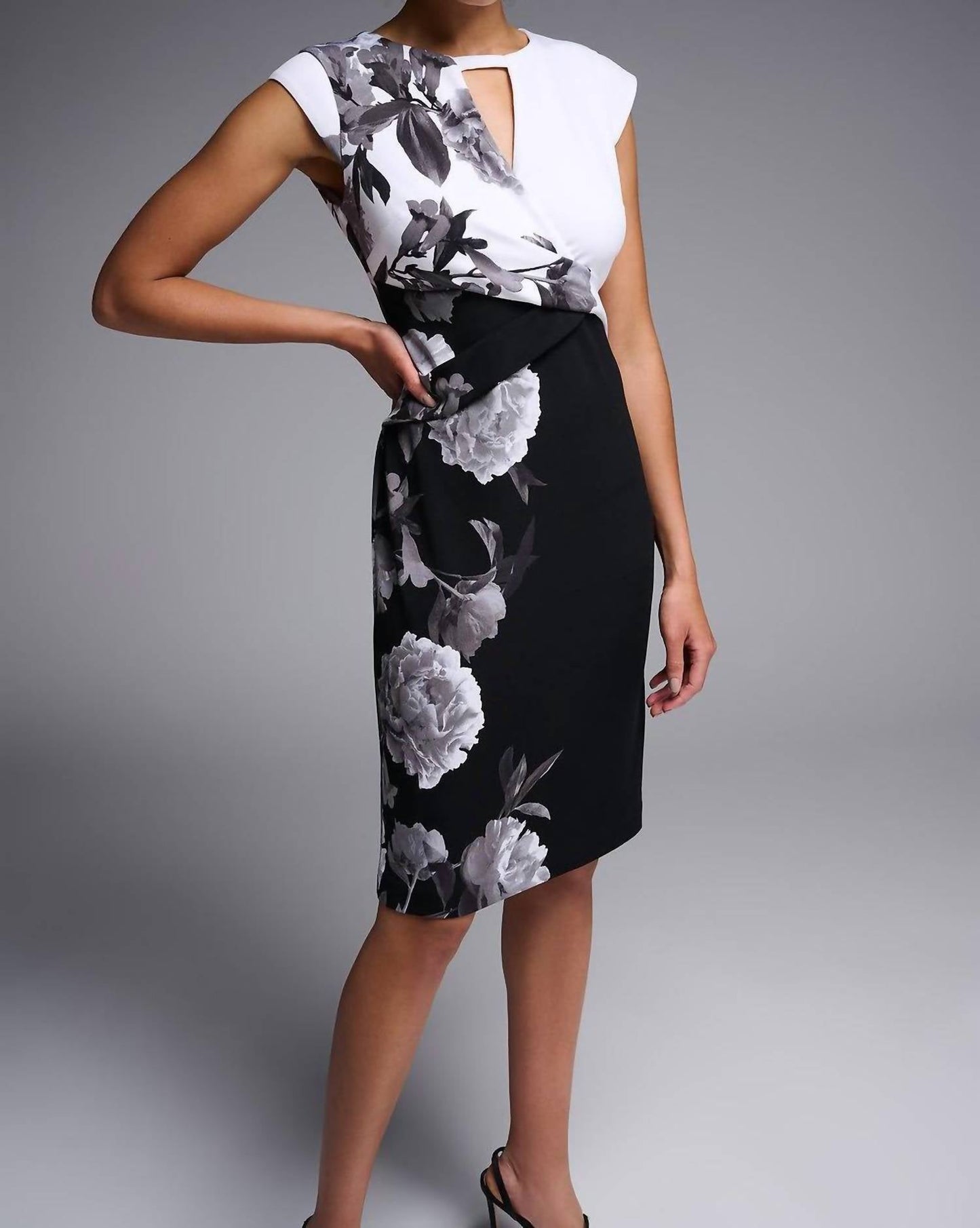 Joseph Ribkoff - Floral Two-tone Dress