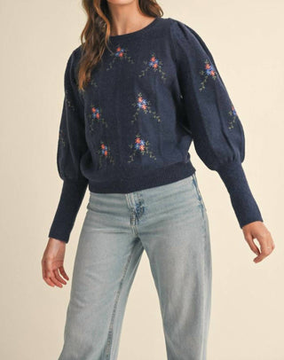&Merci - Flower Embroidered Sweater