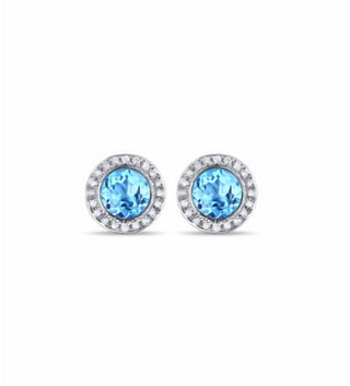 Diana M Jewels - 1.52 Cts Blue Topaz Stud Earrings