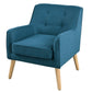 Modern Arm Chair With Tufted Back and Wooden Legs