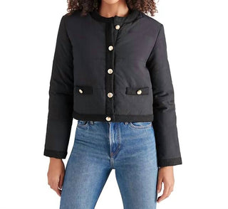 Steve Madden - Coppelia Tweed-trim Puffer Jacket