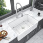 Apron Front Reversible Single Bowl Kitchen Sink & Grid And Strainer