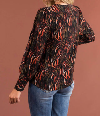 Entro - Abstract Surplice Blouse