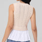 525 America - Mixed Media Cable Knit Tank Top