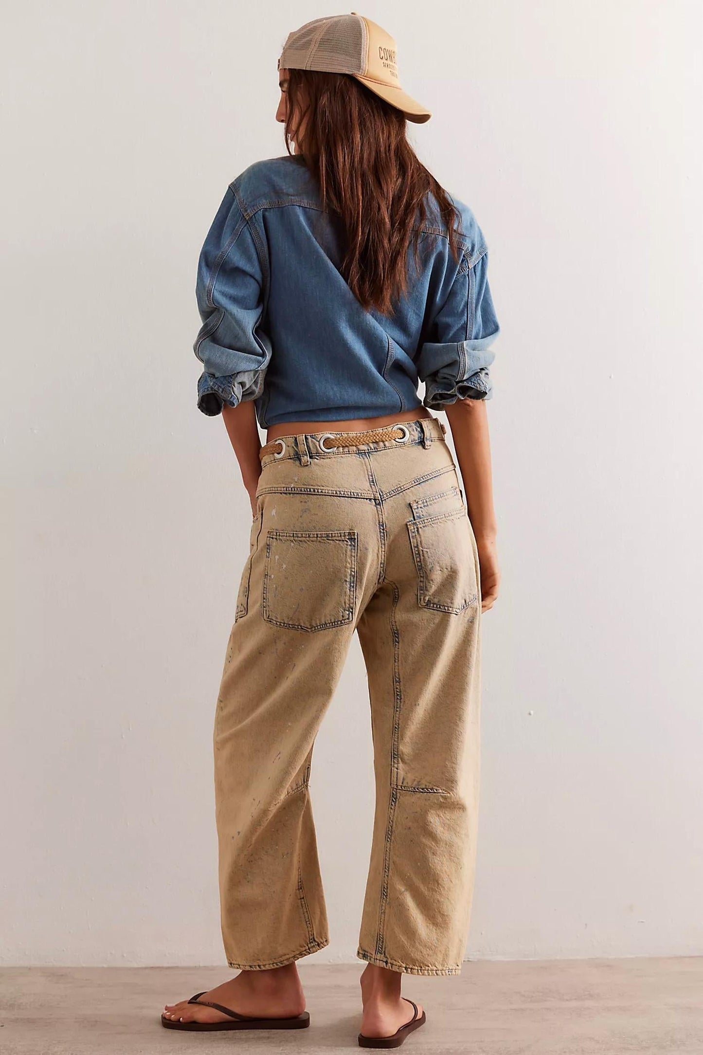 Free People - Moxie Low Slung Pull On Barrel Pants
