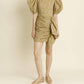 Aureum - Ruched Sash Mini Dress