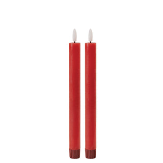 FIA Wick Red Taper Candle (Set of 2)