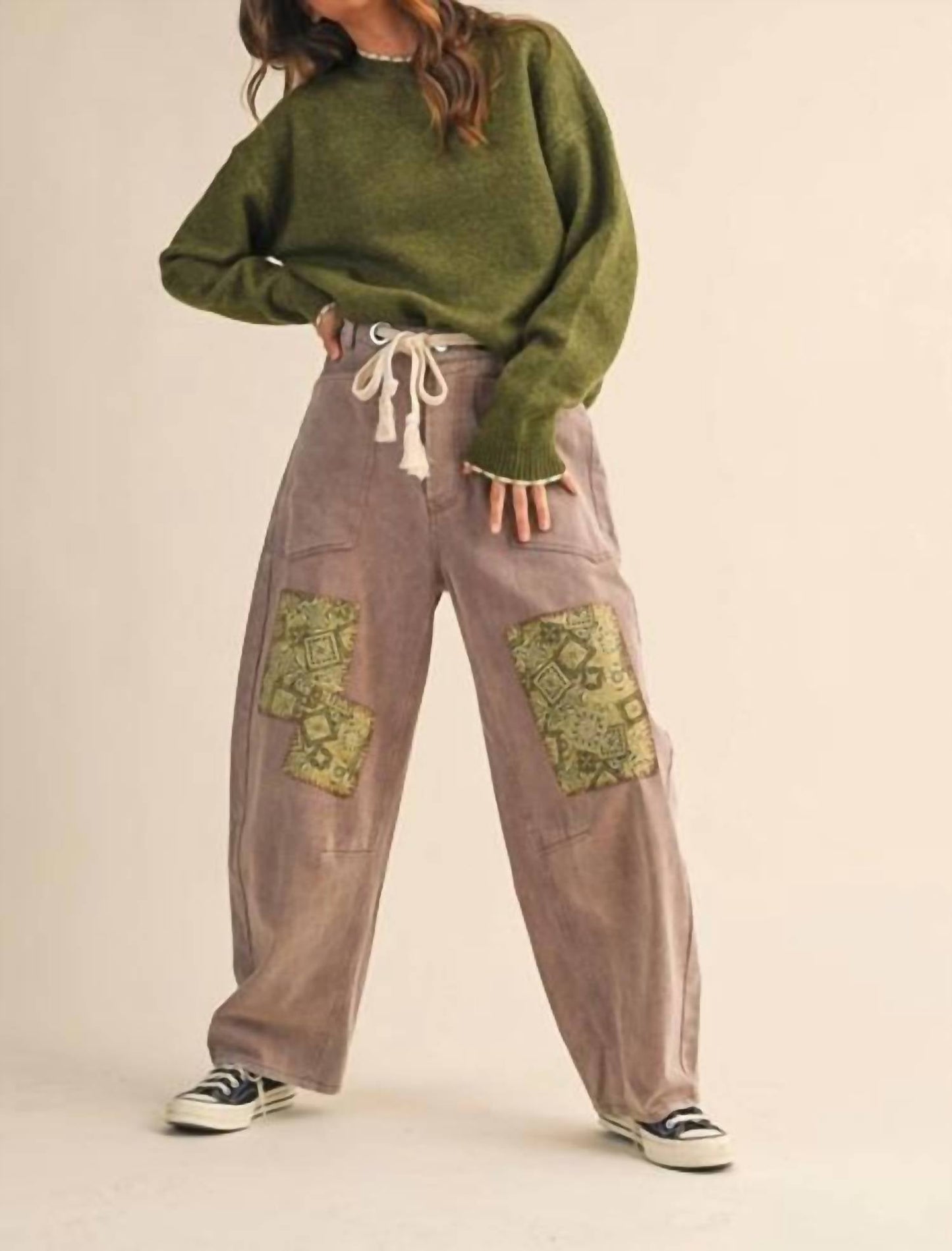 &Merci - Contrast Knit Scalloped Edge Sweater