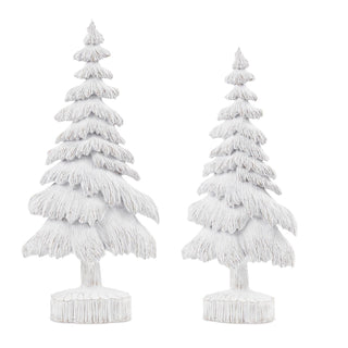 White Washed Pine Tree (Set of 2)