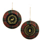 Metal Deer and Pine Tree Disc Ornament (Set of 6)