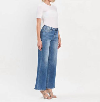 Vervet By Flying Monkey - High Rise Trouser Wide Leg Jeans