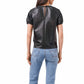 1.State - Ruffle Trim Faux Leather Shirt