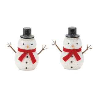 Glittered Snowman Figurine (Set of 6)