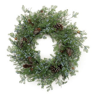 Mixed Juniper and Pinecone Wreath 26"D