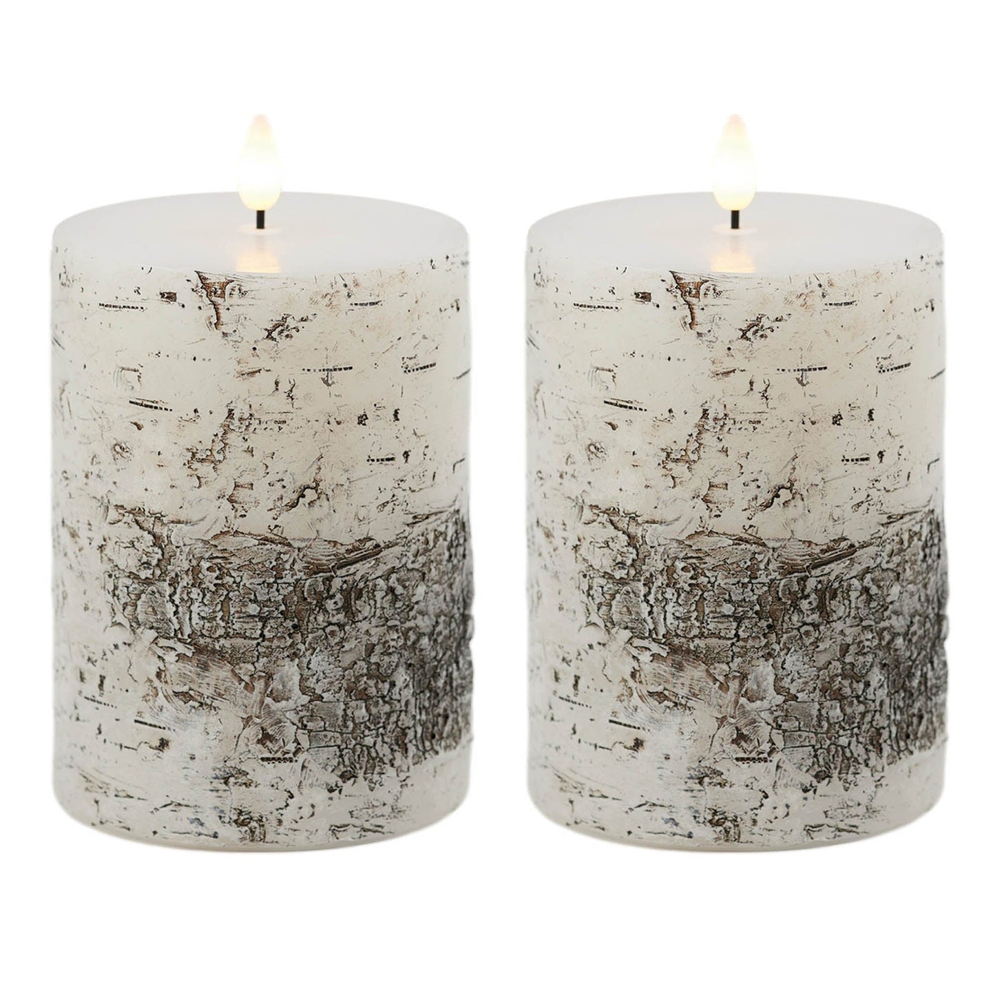 FIA Wick Birch Design Pillar Candle (Set of 2)