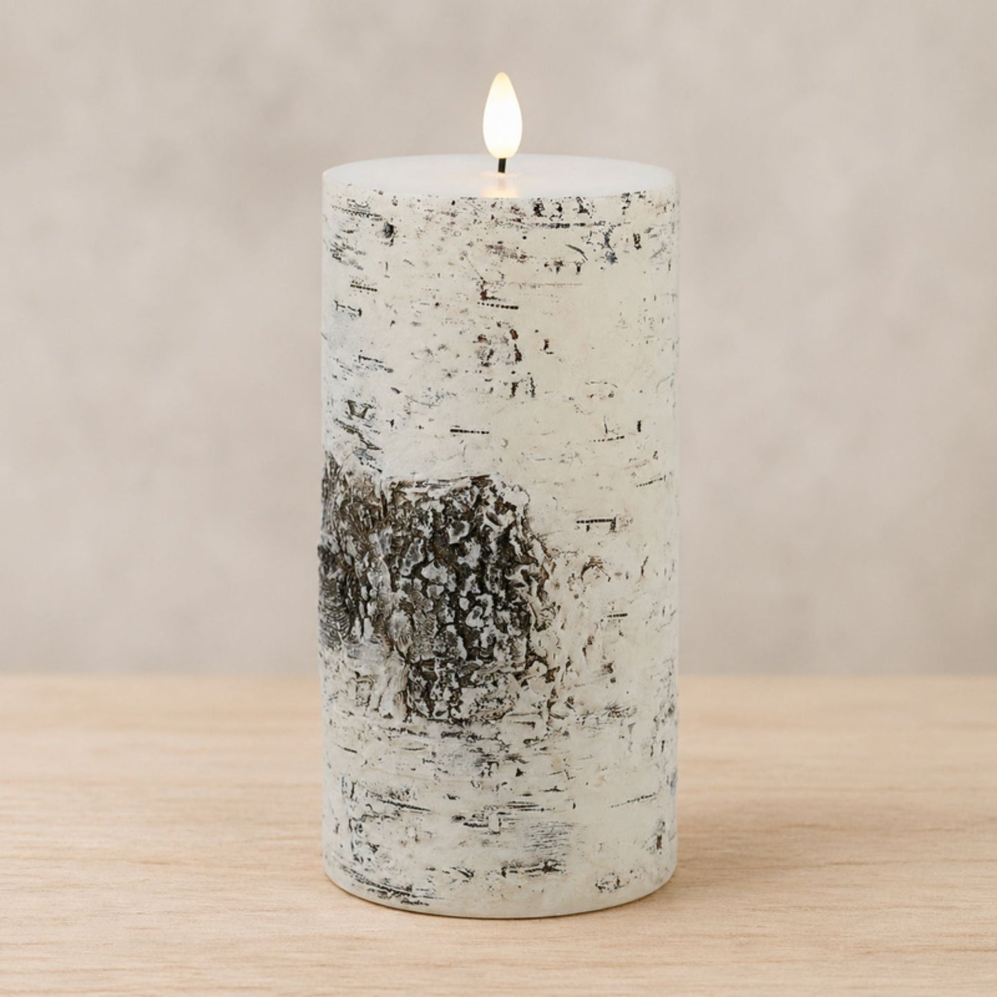 FIA Wick Birch Design Pillar Candle (Set - 2)