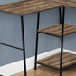 Contemporary L-Shape Computer Desk with Storage Shelves - Brown