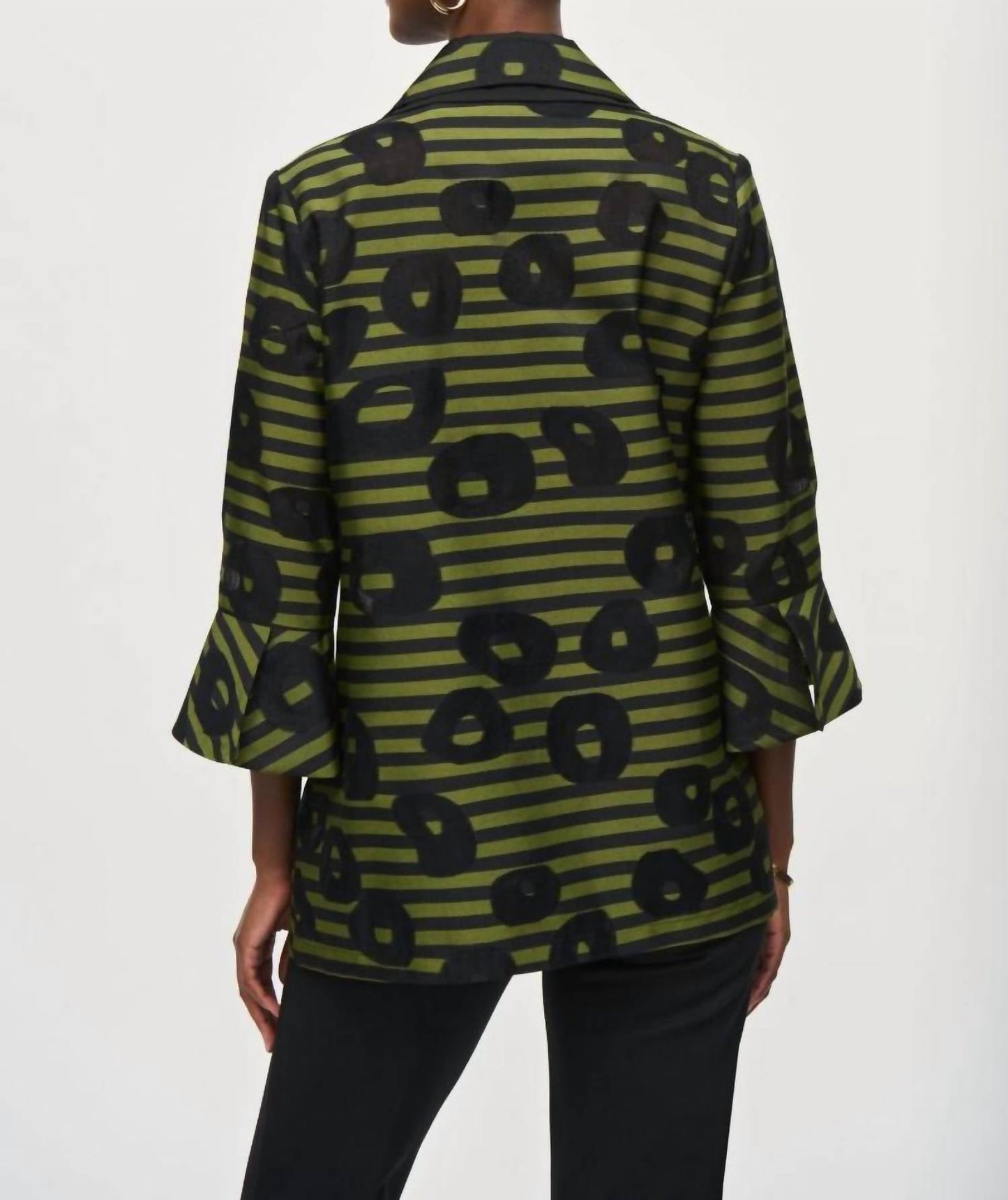 Joseph Ribkoff - Striped 3/4 Sleeve Trapeze Jacket