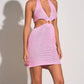 Elan - Crochet Mini Halter Cut Out Dress