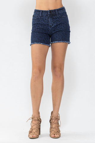Judy Blue - Leopard Print Jean Shorts