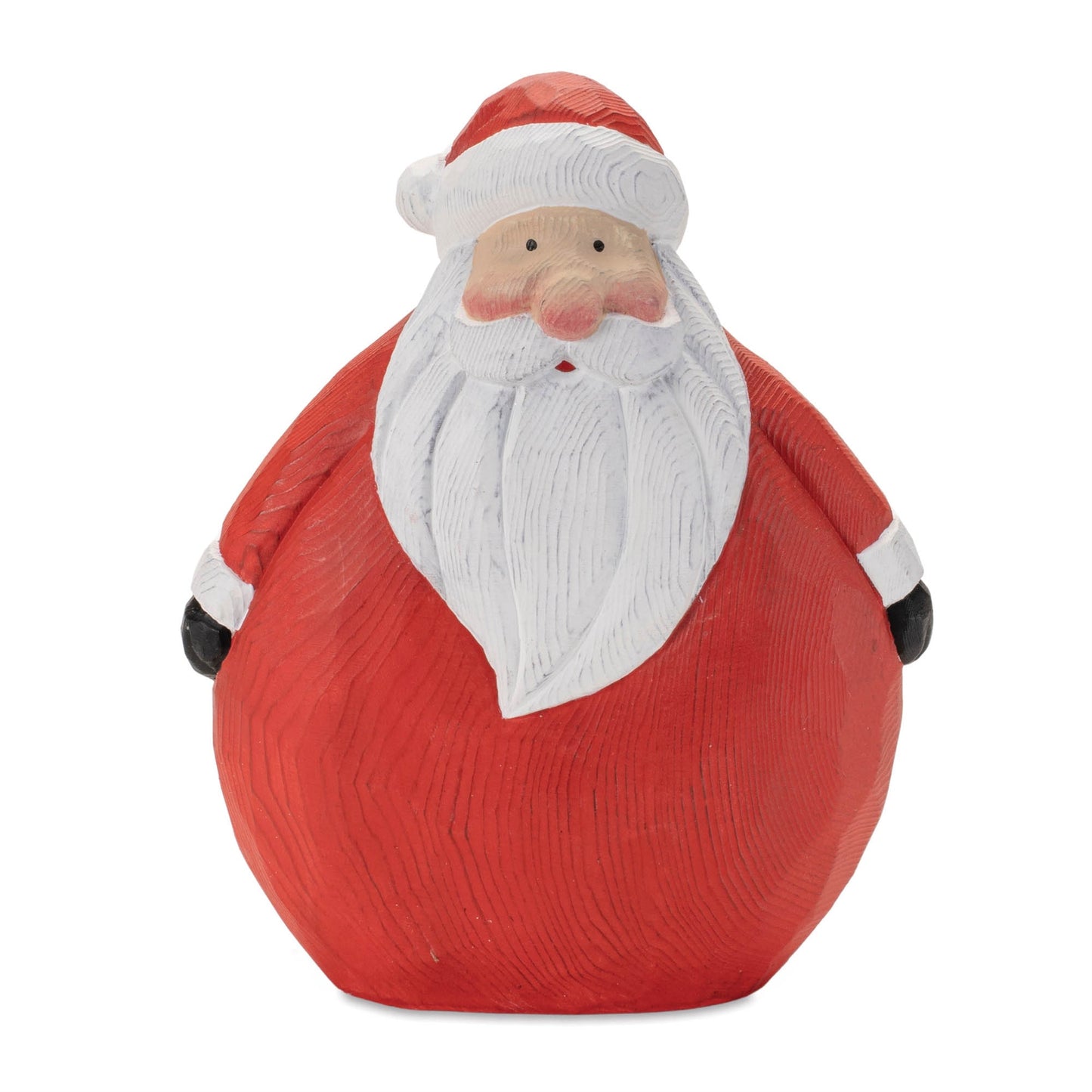 Round wood santa figurine (set of 4)