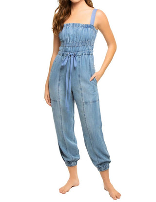 Elan - Tank Straps Denim Jumpsuit