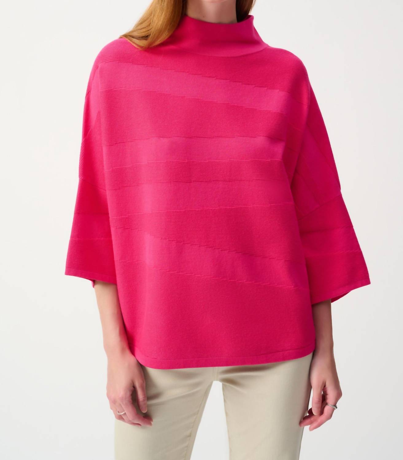 Joseph Ribkoff - Mock Neck Three Quarter Sleeve Sweater