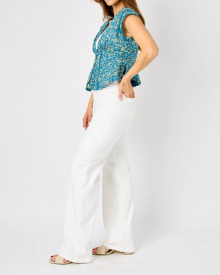 Judy Blue - High-waisted Braided Detail Wide Leg Jeans