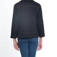 Multiples - Zip Cuff 3/4 Sleeve Fringe Denim Jacket