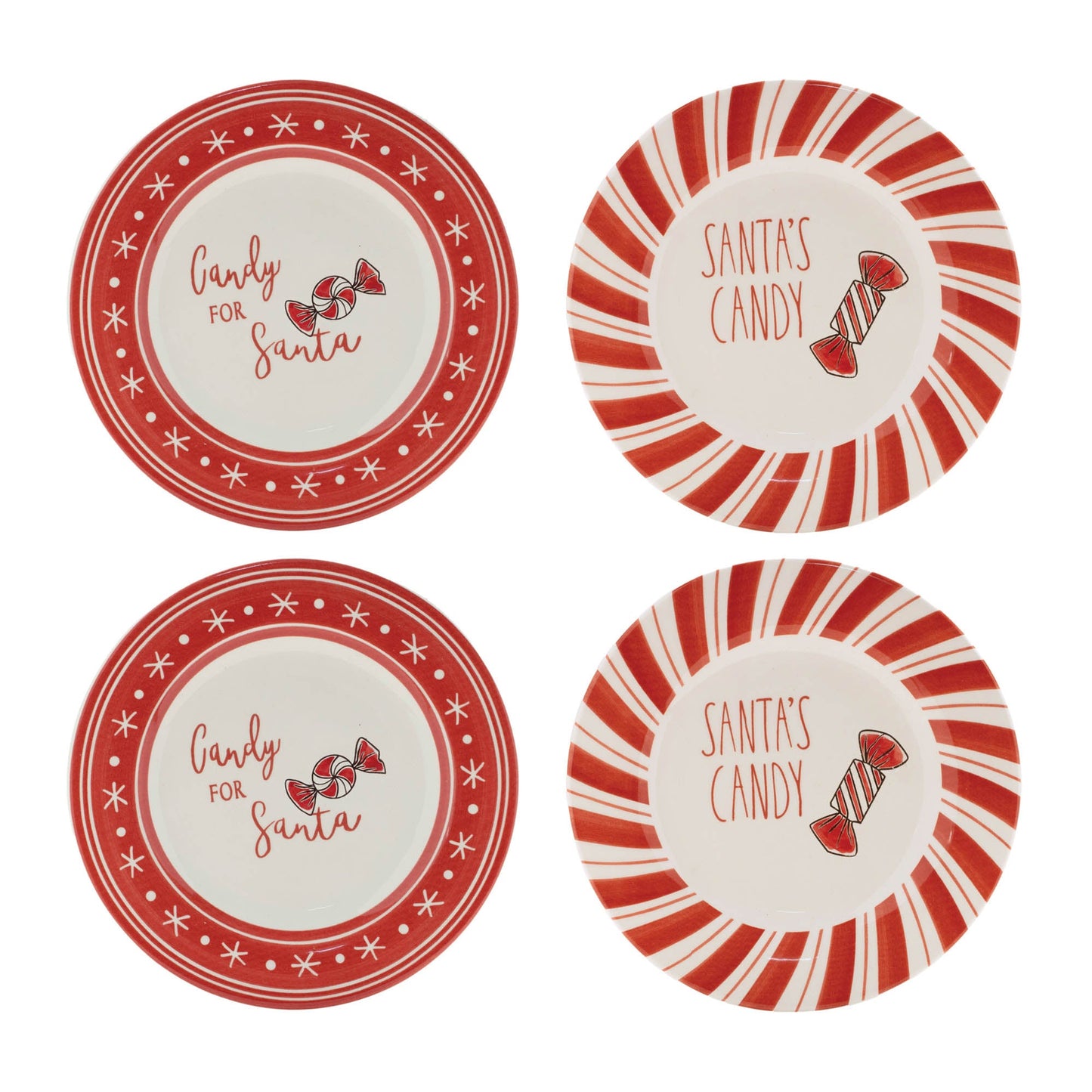 Ceramic Santa Candy Plate (Set of 4)