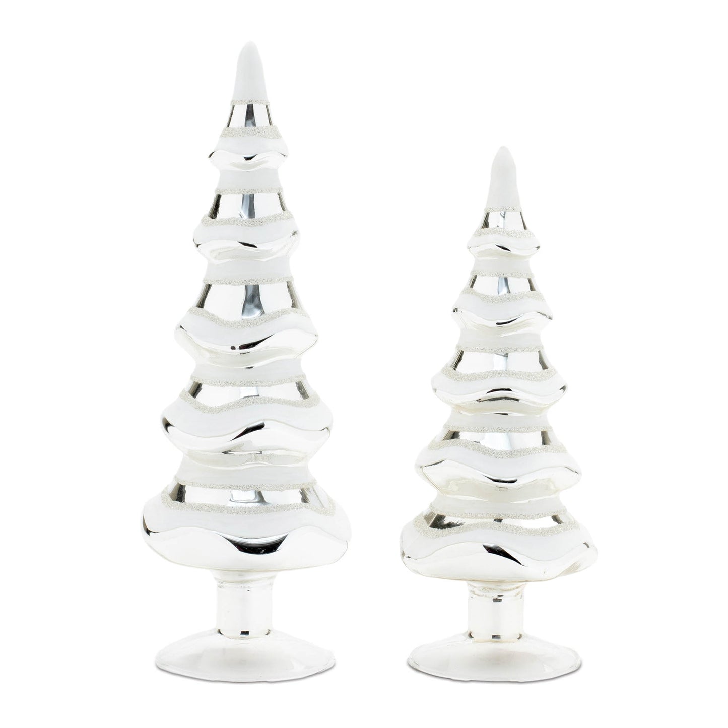 Snowy Glass Pine Tree (Set of 2)