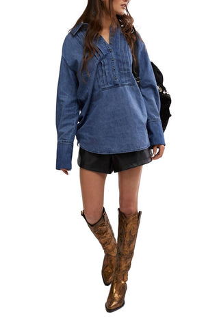 Free People - After Hours Denim Top