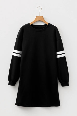 Dear Lover - Contrast Banded Sleeve Sweatshirt Dress