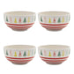 Ceramic Pine Tree Print Bowl (Set of 4)