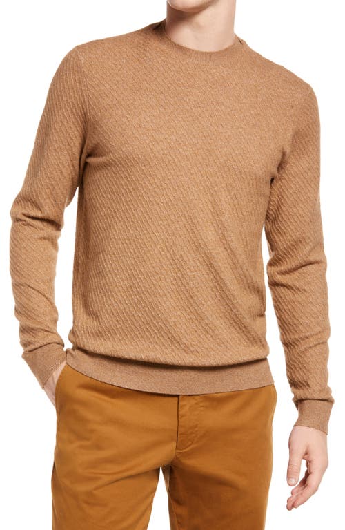 Ted Baker London Knares Textured Crewneck Sweater in Tan White, Size 5