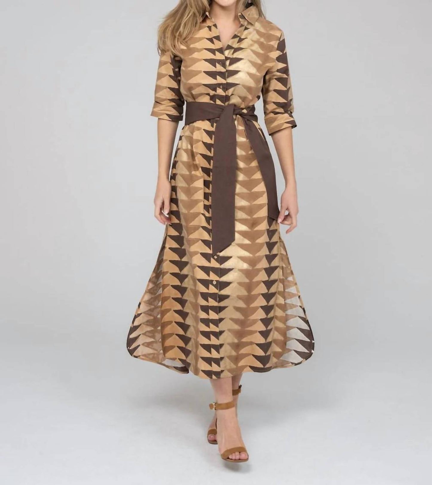 Beau & Ro - The Eloise Dress Bagru Triangle