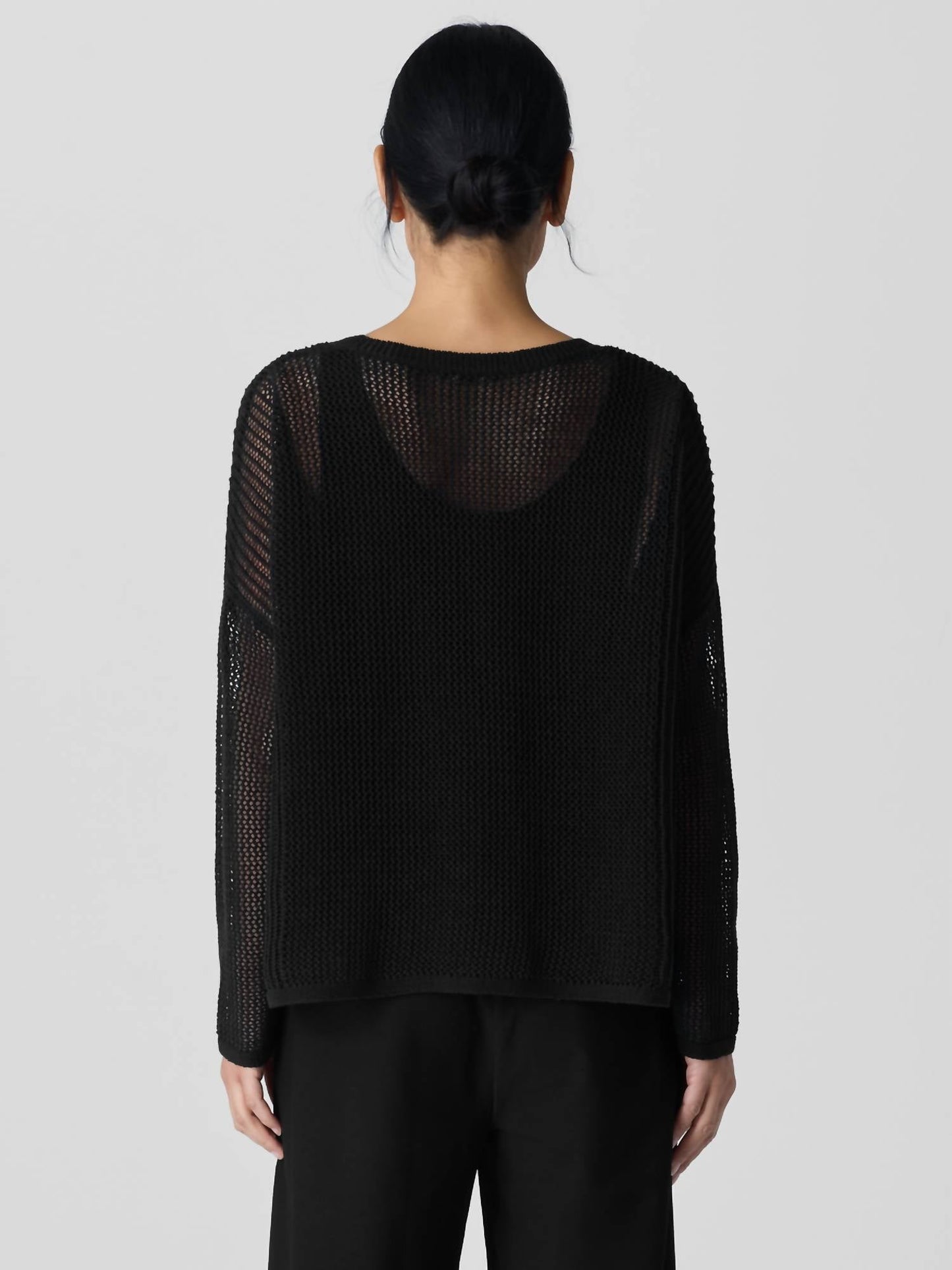 Eileen Fisher - Linen Cotton Cord Crew Neck Top Sweaters