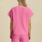 Double Take - Sleek Texture T-Shirt and Shorts Set