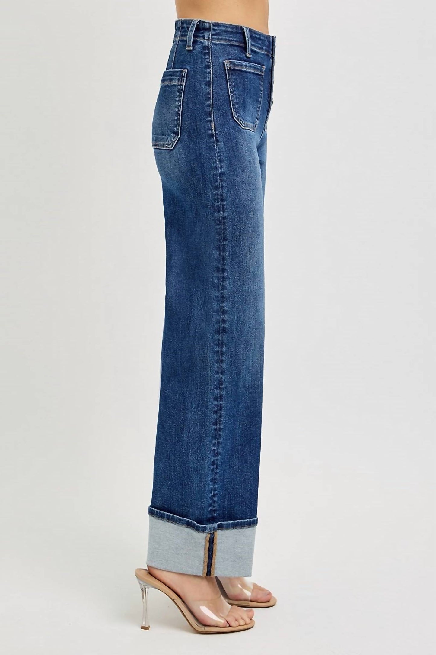 Risen - High-rise Patch Cuffed Jeans