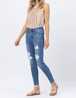 Judy Blue - High Waist Skinny Lemon Patch Denim Jeans