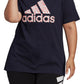 adidas Women's Floral Logo Graphic T-Shirt Blue