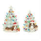 Ceramic Christmas Tree with Dog (Set of 2)