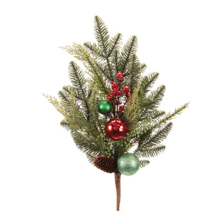 Pine and Ball Ornament Spray (Set of 2)