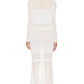 Matthew Bruch - Striped Mesh Handkerchief Midi Dress