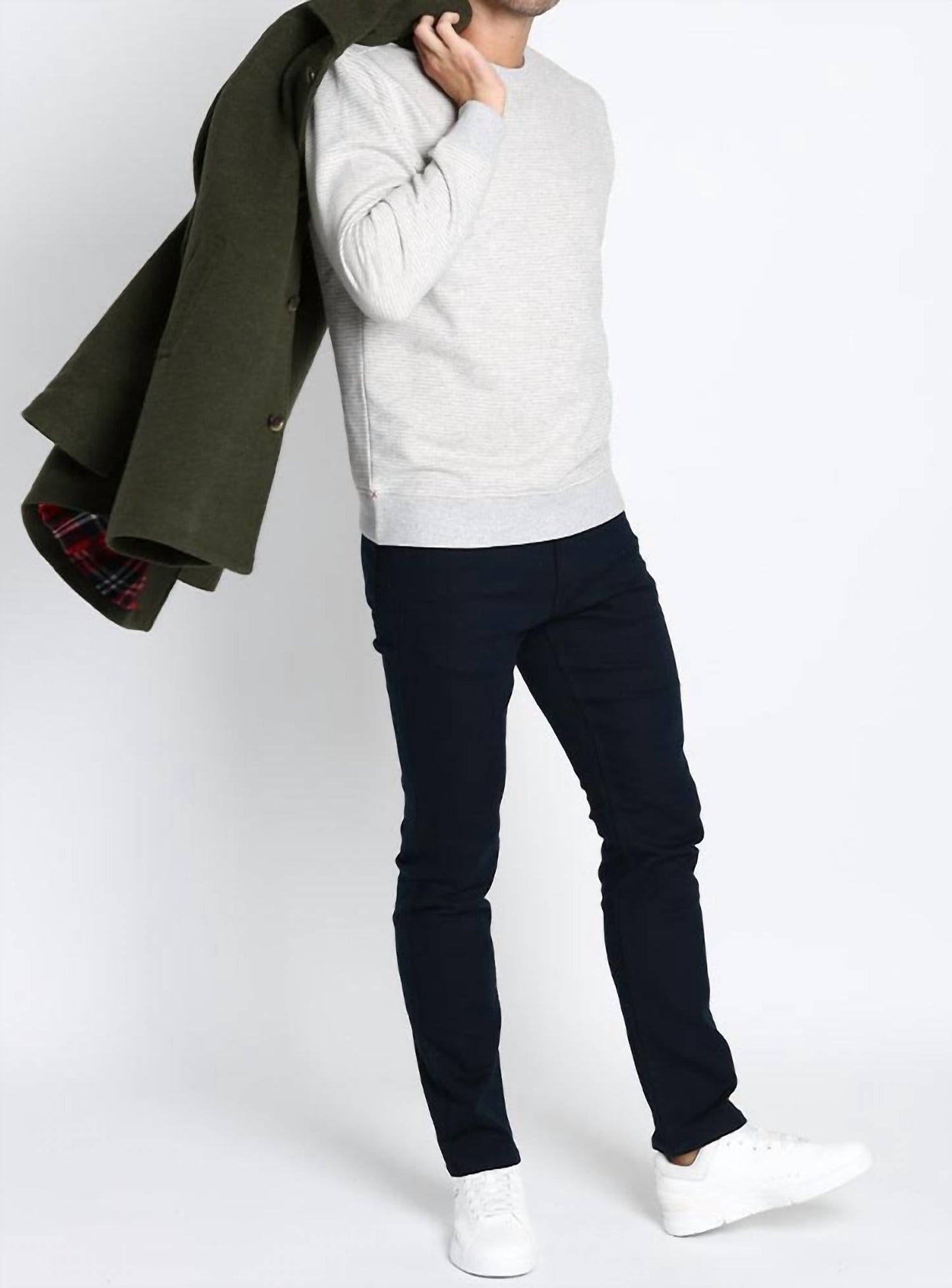 Jachs New York - Striped Sustainable Fleece Crewneck Sweatshirt