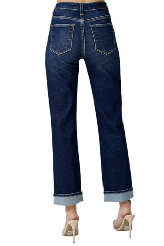 Risen - High Rise Straight Leg with Cross Over Waistband